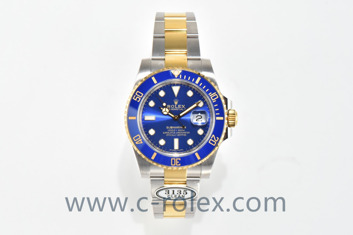 C厂Clean劳力士潜航者型系列116613LB-0005 间金蓝水鬼「3135机芯」