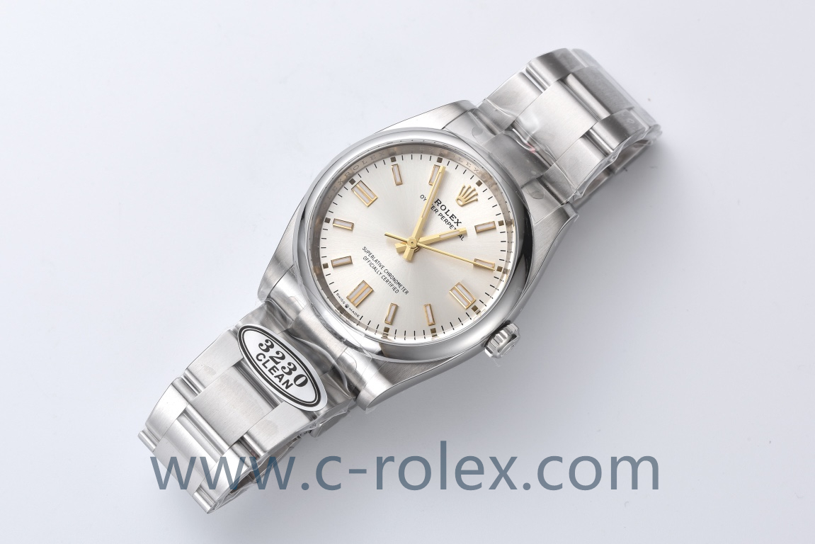 C厂Clean劳力士36mm蚝式恒动m126000-0001白面「3230机芯」